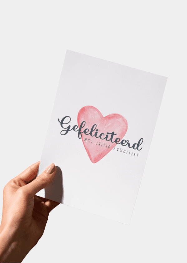 Huwelijkskaart A6 Kaart (2) Gefeliciteerd met jullie huwelijk