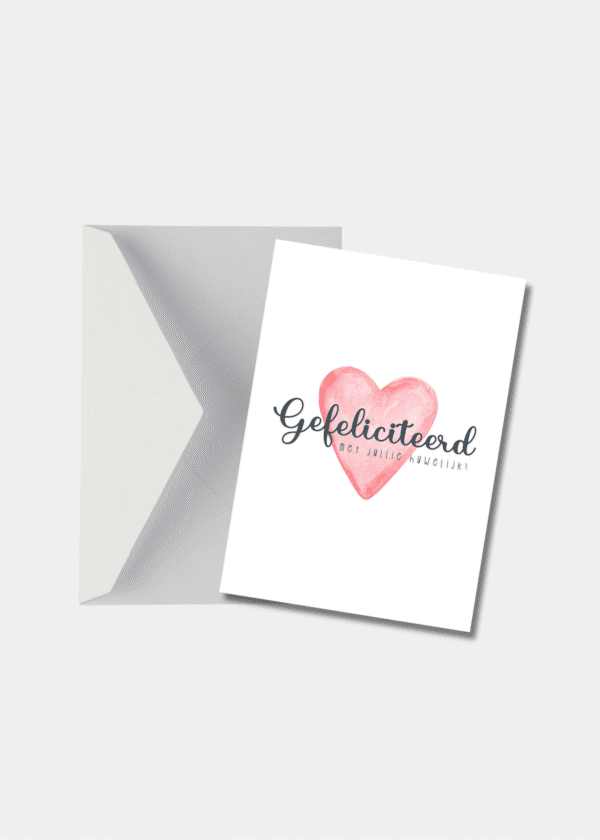 Huwelijkskaart A6 Kaart (3) Gefeliciteerd met jullie huwelijk