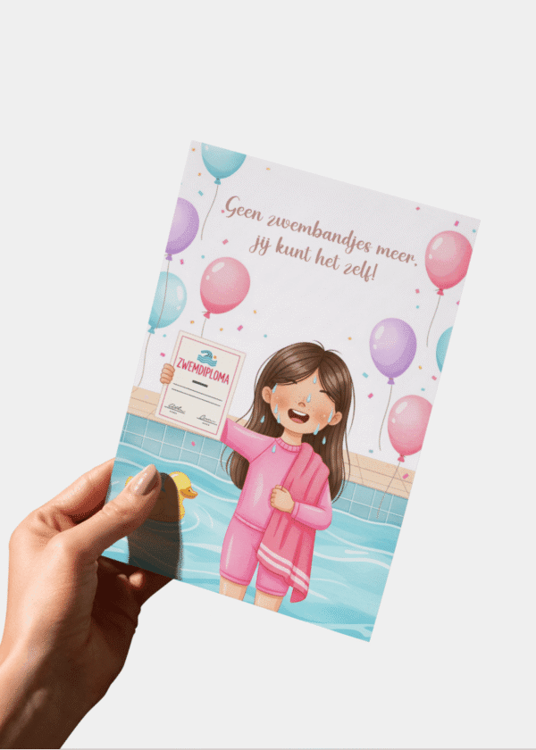 Gefeliciteerd met je zwemdiploma grote meid!
