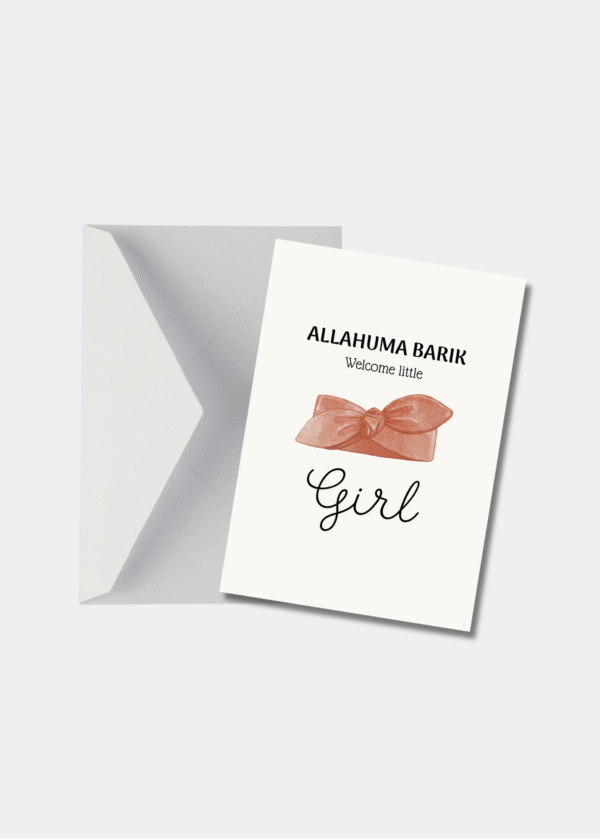 Allahuma Barik! Welcome little girl geboorte kaart