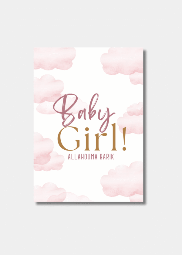 Baby girl geboorte kaart