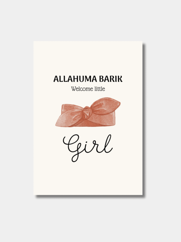 Allahuma Barik! Welcome little girl geboorte kaart