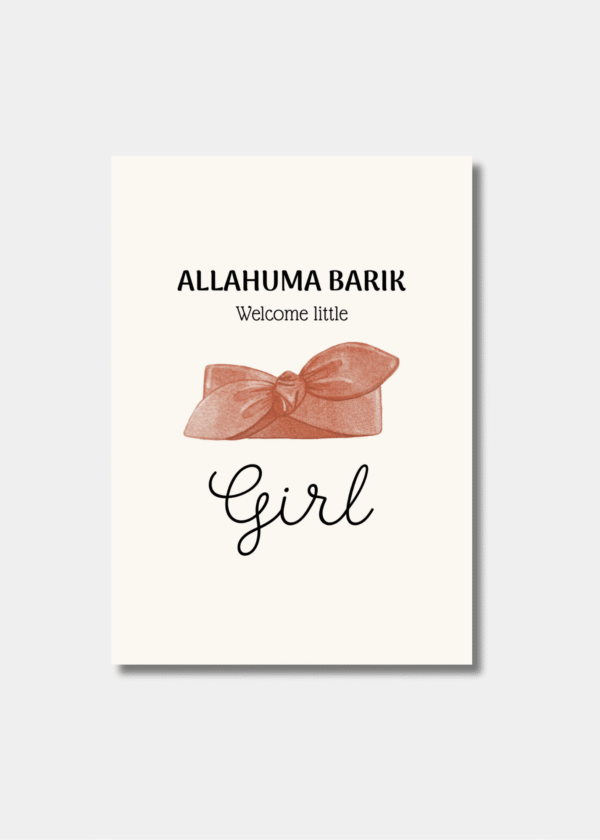 Allahuma Barik! Welcome little girl geboorte kaart