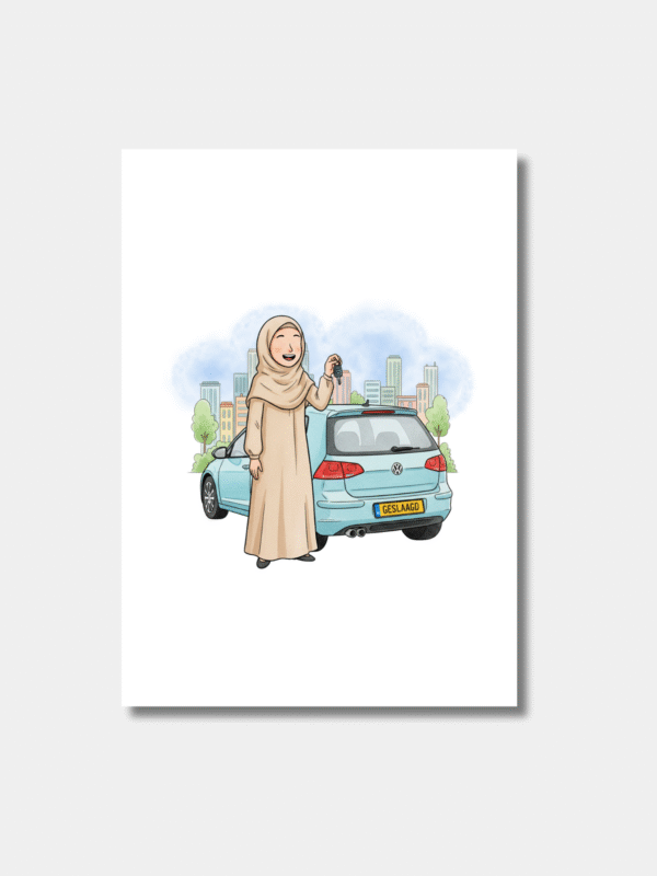 Meid! Je hebt je rijbewijs behaald!!