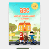 Cover van het Engels alfabet kleurboek leren, perfect voor kleuters