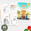 Cover van het Engels alfabet kleurboek leren, perfect voor kleuters en jonge kinderen