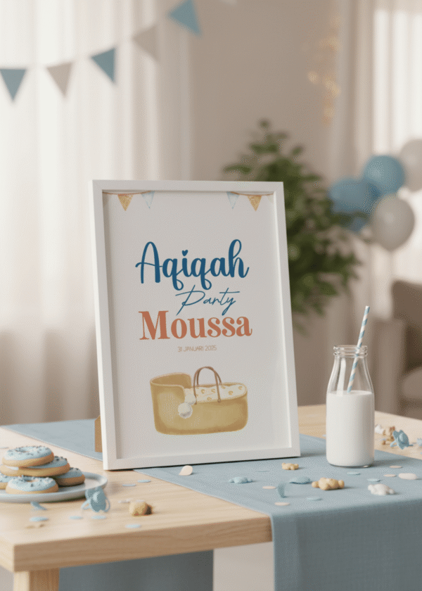 Aqiqah Welkomstbord Jongen decoratie feesttafel