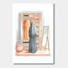 Islamitische Kleding Illustratie Abaya & Hijab Muurkunst waraqa.nl Moslim vrouw voor kledingkast abaya hijab aquarel illustratie